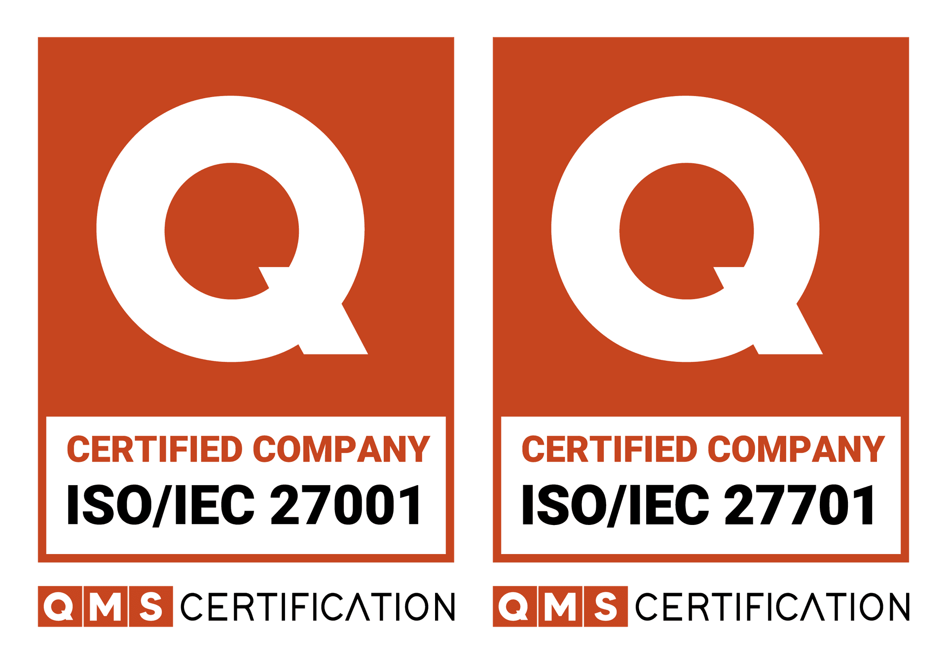 Certified Company ISO/IEC 27001 e ISO/IEC 27701 — QMS Certification